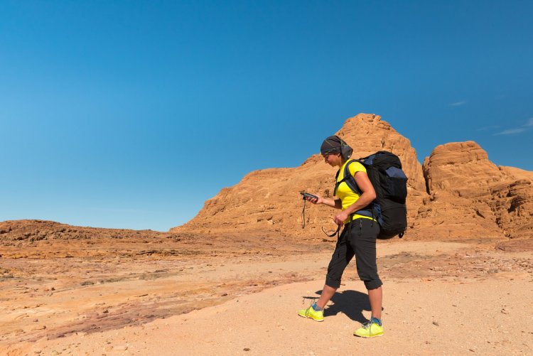 Hiking in the desert