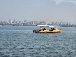 Hangzhou city seen from West Lake, China