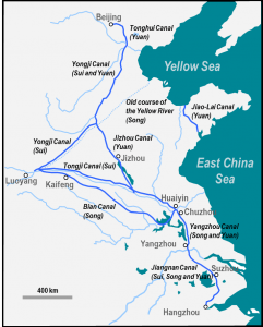 Map of Grand Canal of China