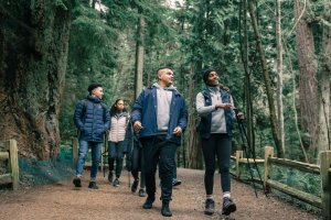 Friends on a multi-day hiking trip