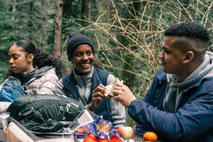 Boa comida em uma viagem de caminhada de vários dias